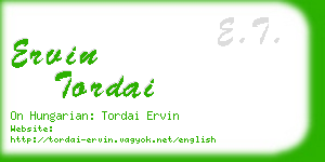 ervin tordai business card